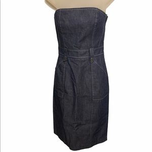 Express Strapless Demin Dress w/Pockets